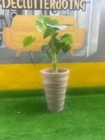 BARELY USED FLOWER WITH VASE (brown plastic)