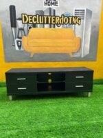 BARELY USED BLACK TOP QUALITY TV CONSOLE(003) - Image 5