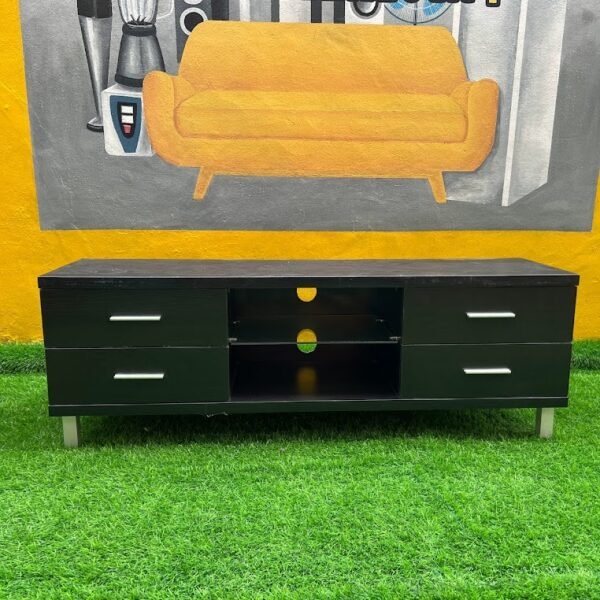 BARELY USED BLACK TOP QUALITY TV CONSOLE(003)