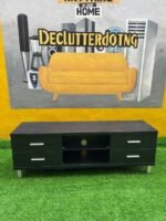 BARELY USED BLACK TOP QUALITY TV CONSOLE(003) - Image 2