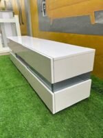 BARELY USED TOP QUALITY WHITE GLOSSY TV CONSOLE WITH LED LIGHT(005) - Image 3