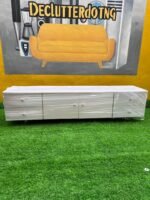 BARELY USED WHITE TV CONSOLE(015) - Image 2