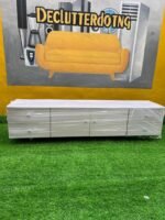 BARELY USED WHITE TV CONSOLE(015) - Image 4
