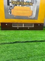 BARELY USED TOP QUALITY GLOSSY BROWN TV CONSOLE WITH DRAWER(011) - Image 4