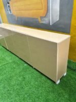 BARELY USED CREAM GLOSSY TV CONSOLE WITH DRAWER(012) - Image 3