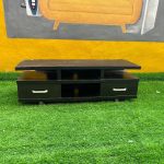 NEATLY USED LOW BLACK TV CONSOLE(016)