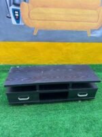 NEATLY USED LOW BLACK TV CONSOLE(016) - Image 5