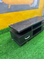 NEATLY USED LOW BLACK TV CONSOLE(016) - Image 4