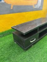 NEATLY USED LOW BLACK TV CONSOLE(016) - Image 2