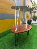 BARELY USED TOP QUALITY WOODEN CENTER TABLE WITH TWO SIDE STOOL(009) - Image 5