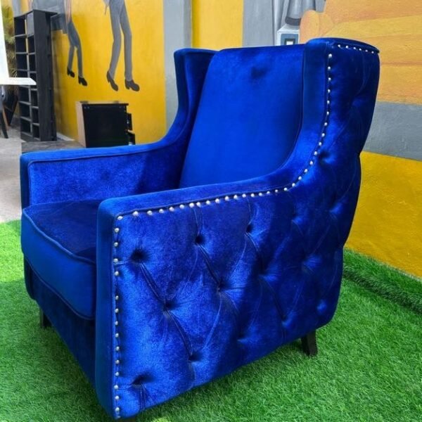 BRAND NEW BLUE MODERN ACCENT CHAIR
