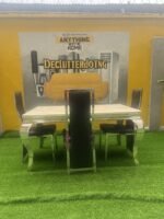 Neatly used 4 seater marble top dinning set - Image 5