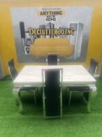 Neatly used 4 seater marble top dinning set - Image 6