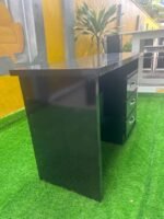 BARELY USED BLACK OFFICE TABLE WITH CHEST DRAWER - Image 6
