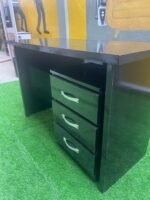 BARELY USED BLACK OFFICE TABLE WITH CHEST DRAWER - Image 5