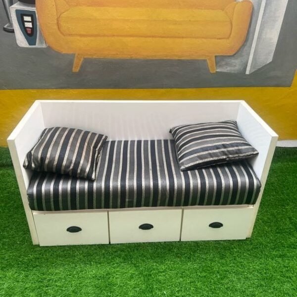 BARELY USED 2 SEATER MINI COUCH WITH DRAWER
