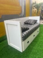 BARELY USED 2 SEATER MINI COUCH WITH DRAWER - Image 2