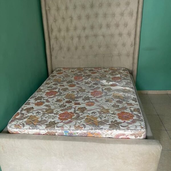Barely used 4by6 bedframe with semi orthopedic mattress
