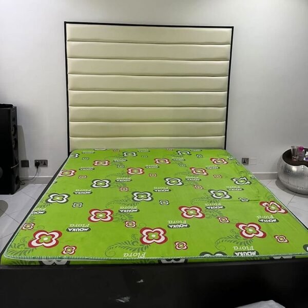 Neatly used 6by7 Cream bedframe with mattress