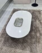 Neatly Used white and black round center table - Image 4