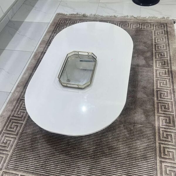 Neatly Used white and black round center table