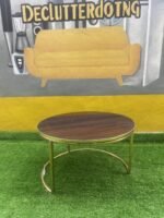Barely Used Iron Table With Wooden Top - Image 3