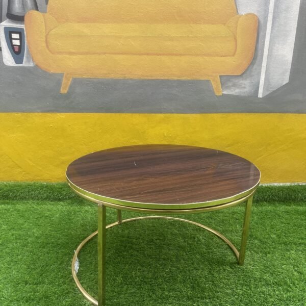 Barely Used Iron Table With Wooden Top