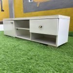 Barely Used White Tv Console With Two Drawers - Image 12