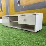 Barely Used White Tv Console With Two Drawers - Image 4