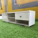 Barely Used White Tv Console With Two Drawers