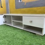 Barely Used White Tv Console With Two Drawers - Image 8