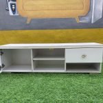 Barely Used White Tv Console With Two Drawers - Image 3