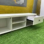 Barely Used White Tv Console With Two Drawers - Image 7