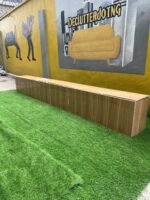 Barely Used Top Quality Glossy Wood Brown Console - Image 6