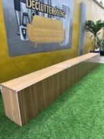 Barely Used Top Quality Glossy Wood Brown Console - Image 3
