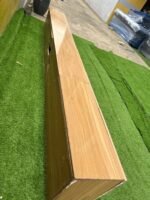 Barely Used Top Quality Glossy Wood Brown Console - Image 2
