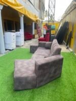 Barely Used Top Quality V Shape Sofa Set With Ottoman - Image 2