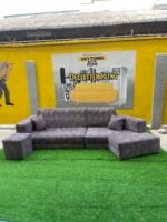 Barely Used Top Quality V Shape Sofa Set With Ottoman - Image 20
