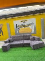 Barely Used Top Quality V Shape Sofa Set With Ottoman - Image 3