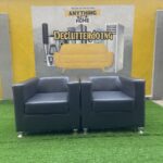 Barely Used 2 Single Leather Chairs