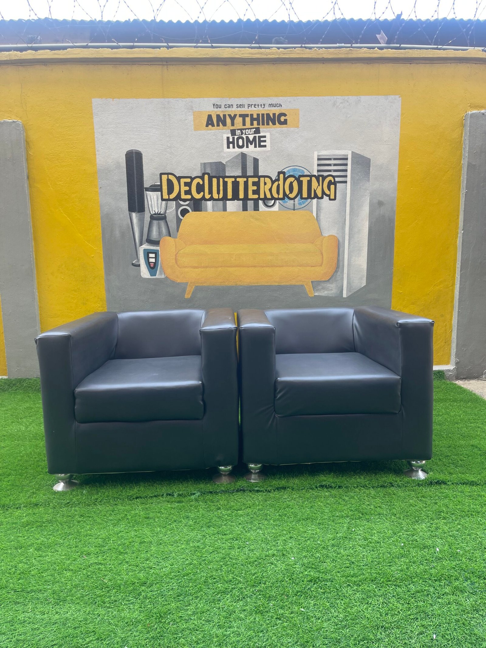 IMG_4584 Barely Used 2 Single Leather Chairs - Image 1