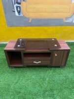 Barely Used Glass Top Tv Console - Image 4
