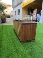 Barely Used Glass Top Tv Console - Image 2