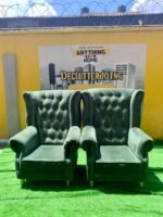 Barely Used Green Modern Accent Chair(Each) - Image 5
