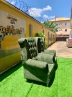 Barely Used Green Modern Accent Chair(Each) - Image 8