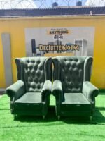 Barely Used Green Modern Accent Chair(Each) - Image 3