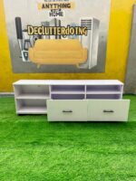 Barely Used Top Quality White Tv Console - Image 4