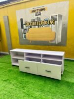 Barely Used Top Quality White Tv Console - Image 3