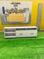 Barely Used Top Quality White Tv Console - Image 2