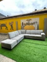 Neatly Used Top Quality 6 Seater L Shaped Sofa Set With Ottoman - Image 2
